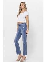 HIGH RISE ANKLE STRETCH STRAIGHT JEANS