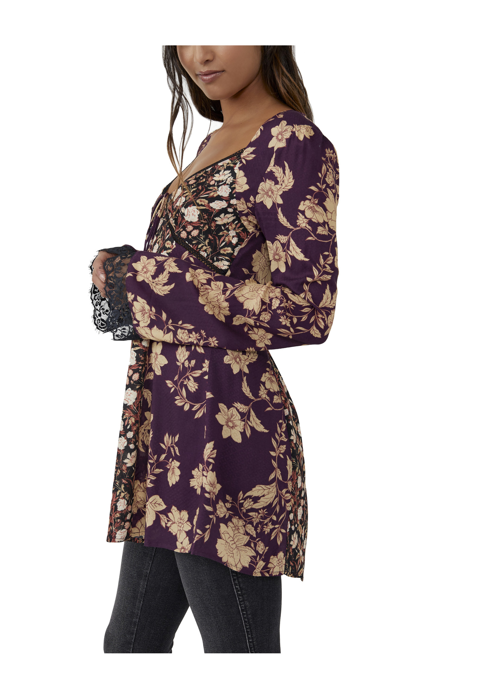 ODETTE PRINTED TUNIC / ESPRESSO COMBO /