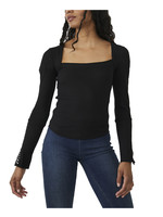 Free People A LITTLE UNRULY TOP / BLACK