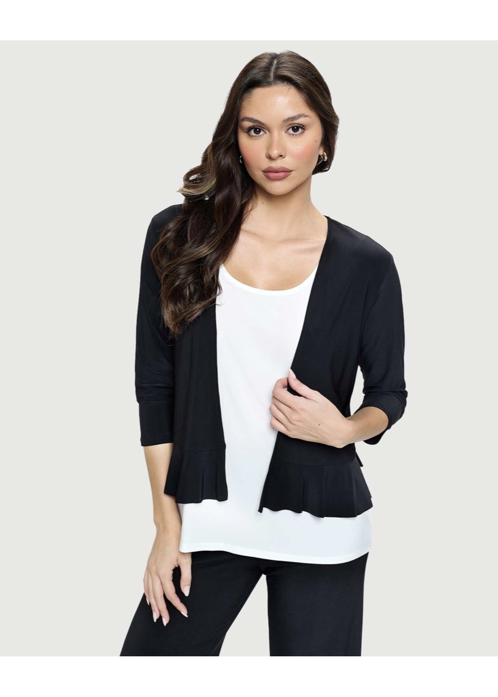 CROPPED JACKET W RUFFLE BOTTOM