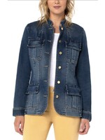SEAMED DENIM JACKET WITH PATCH POCKETS
