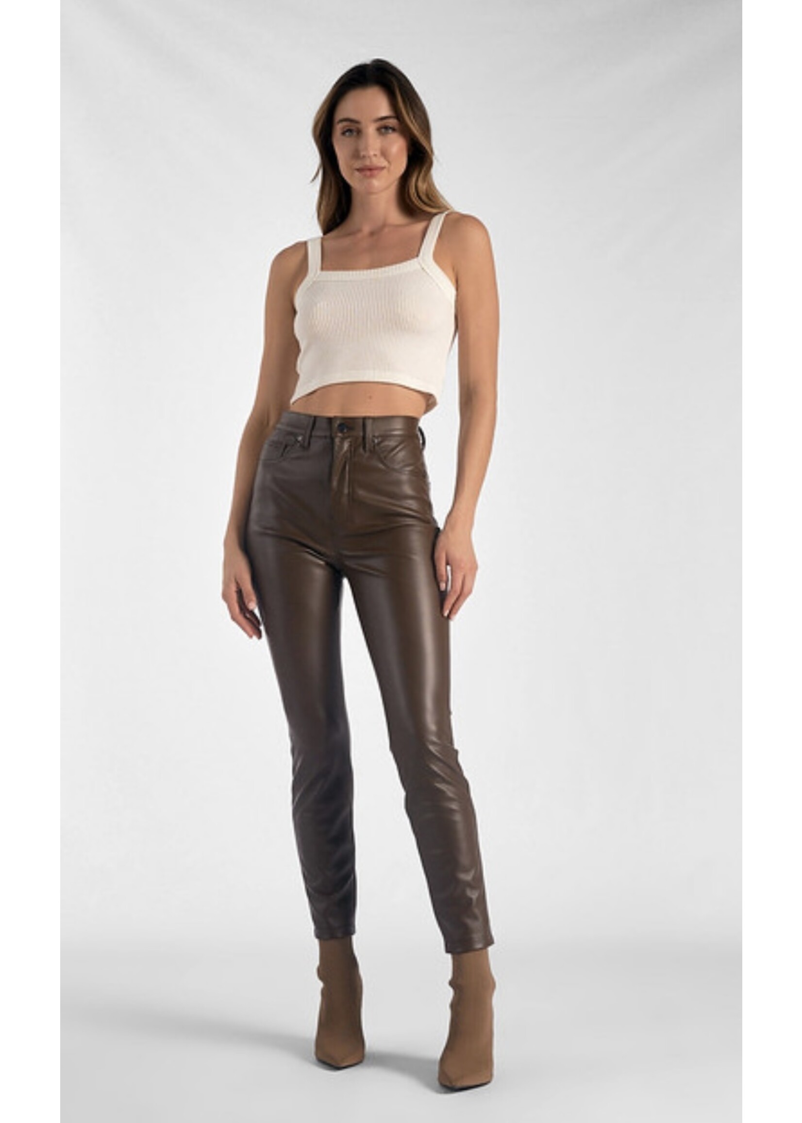 VEGAN LEATHER STRAIGHT LEG