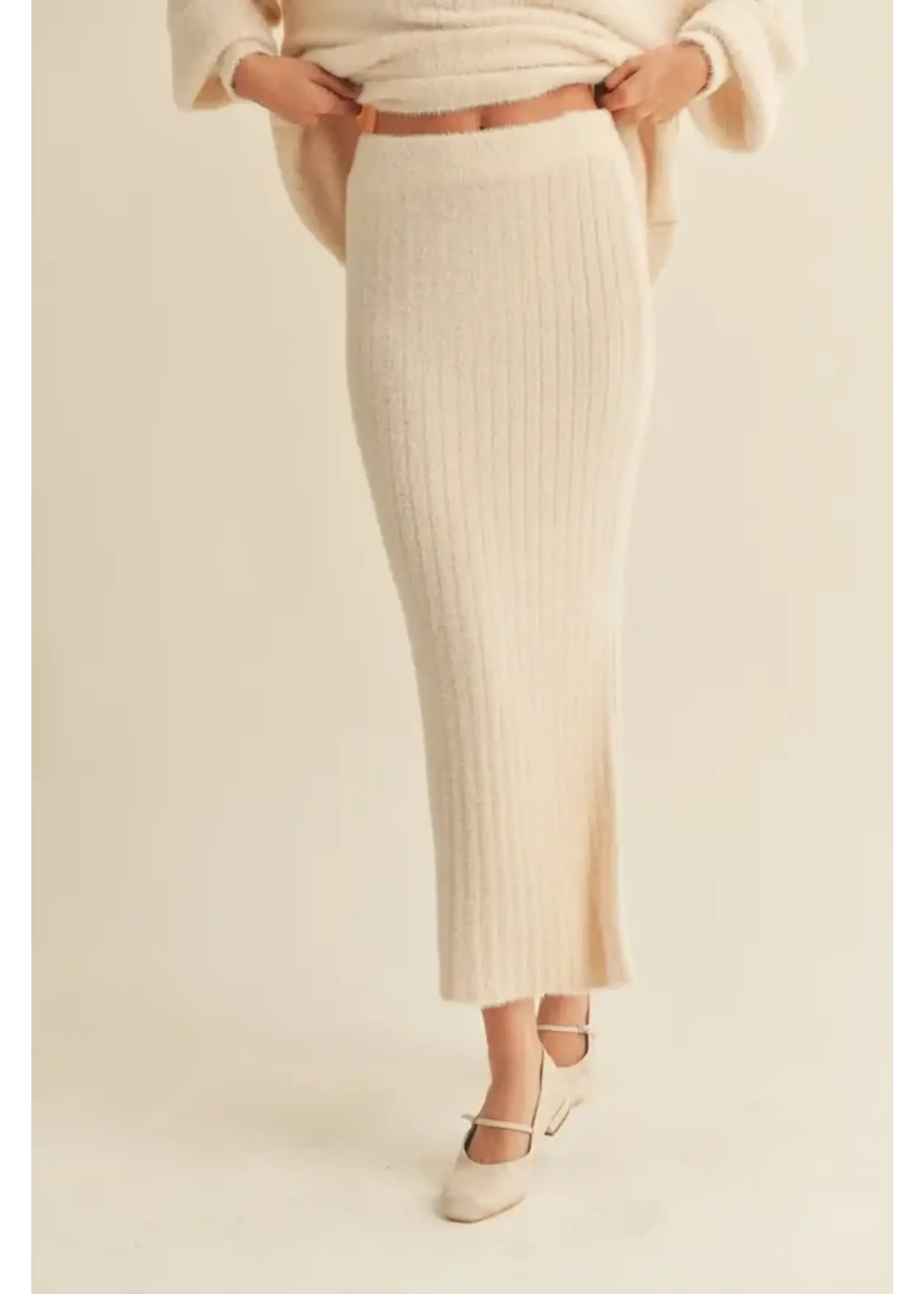 RIBBED MIDI SWEATER SKIRT