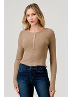 RIB MINERAL DYED CROP LONG SLEEVE TOP