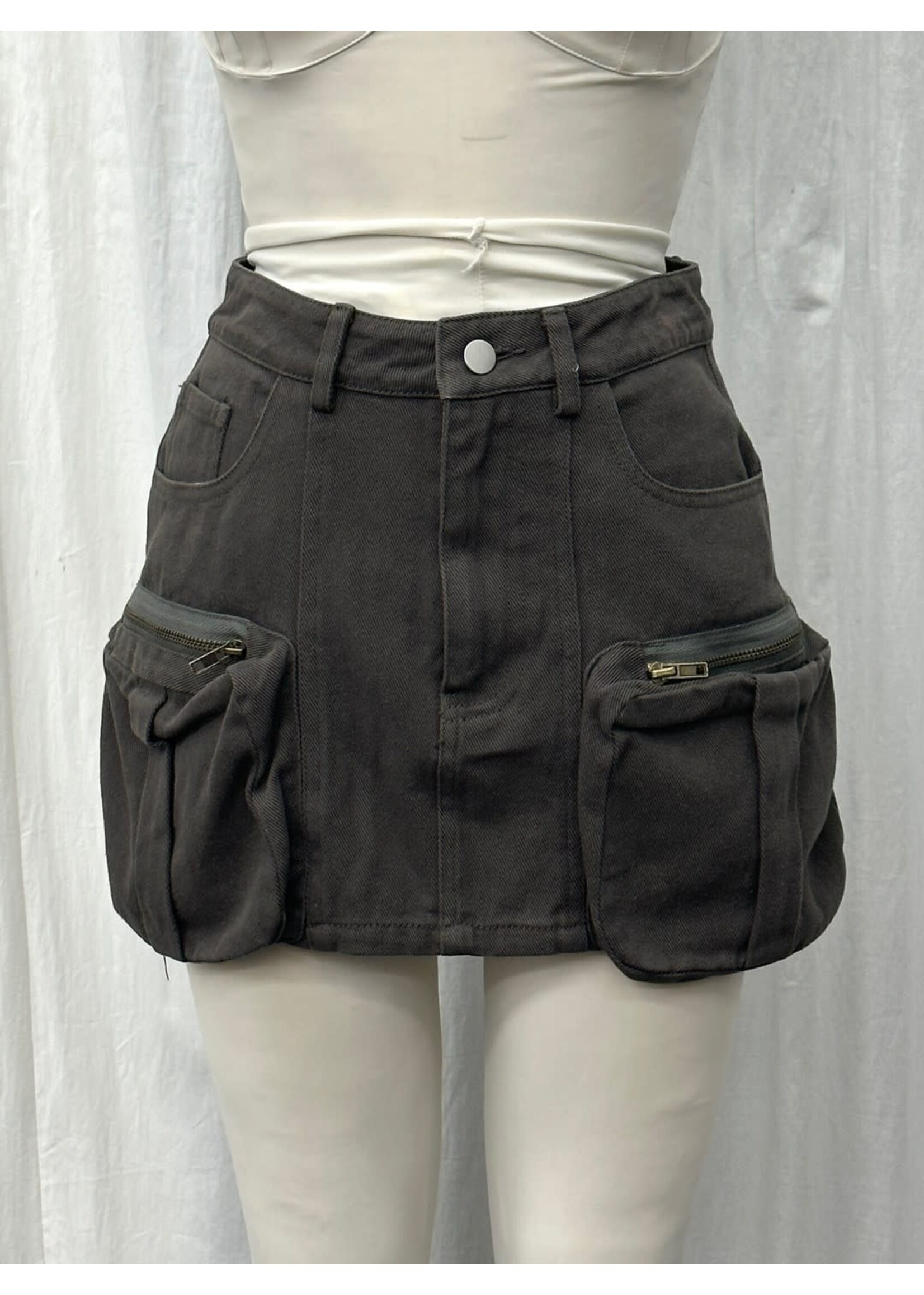 CHARCOAL JEAN SKIRT