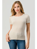 SHORT SLEEVE RIBBED TOP