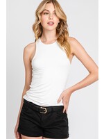 IVORY SOLID SLEEVELESS TOP