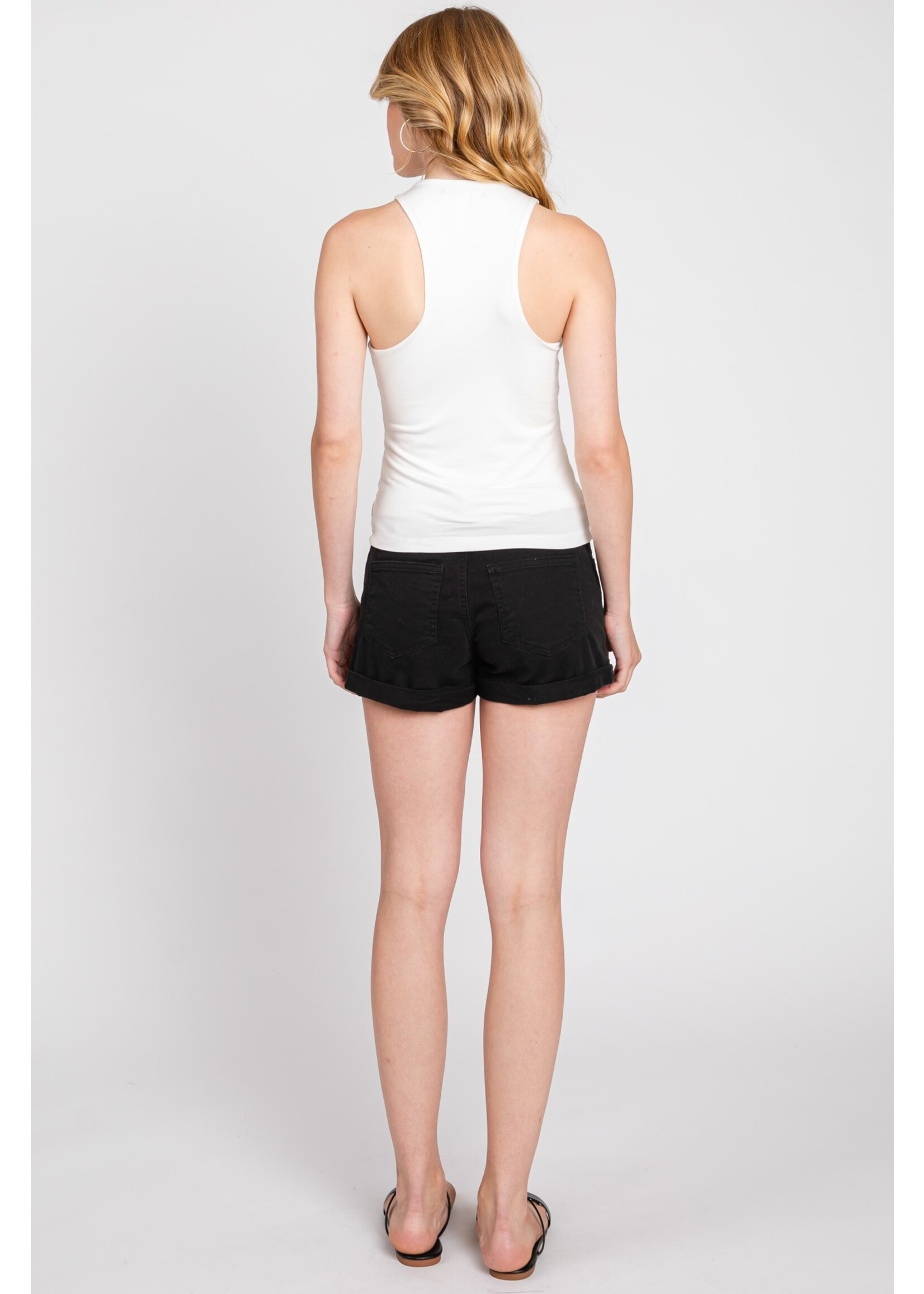 IVORY SOLID SLEEVELESS TOP