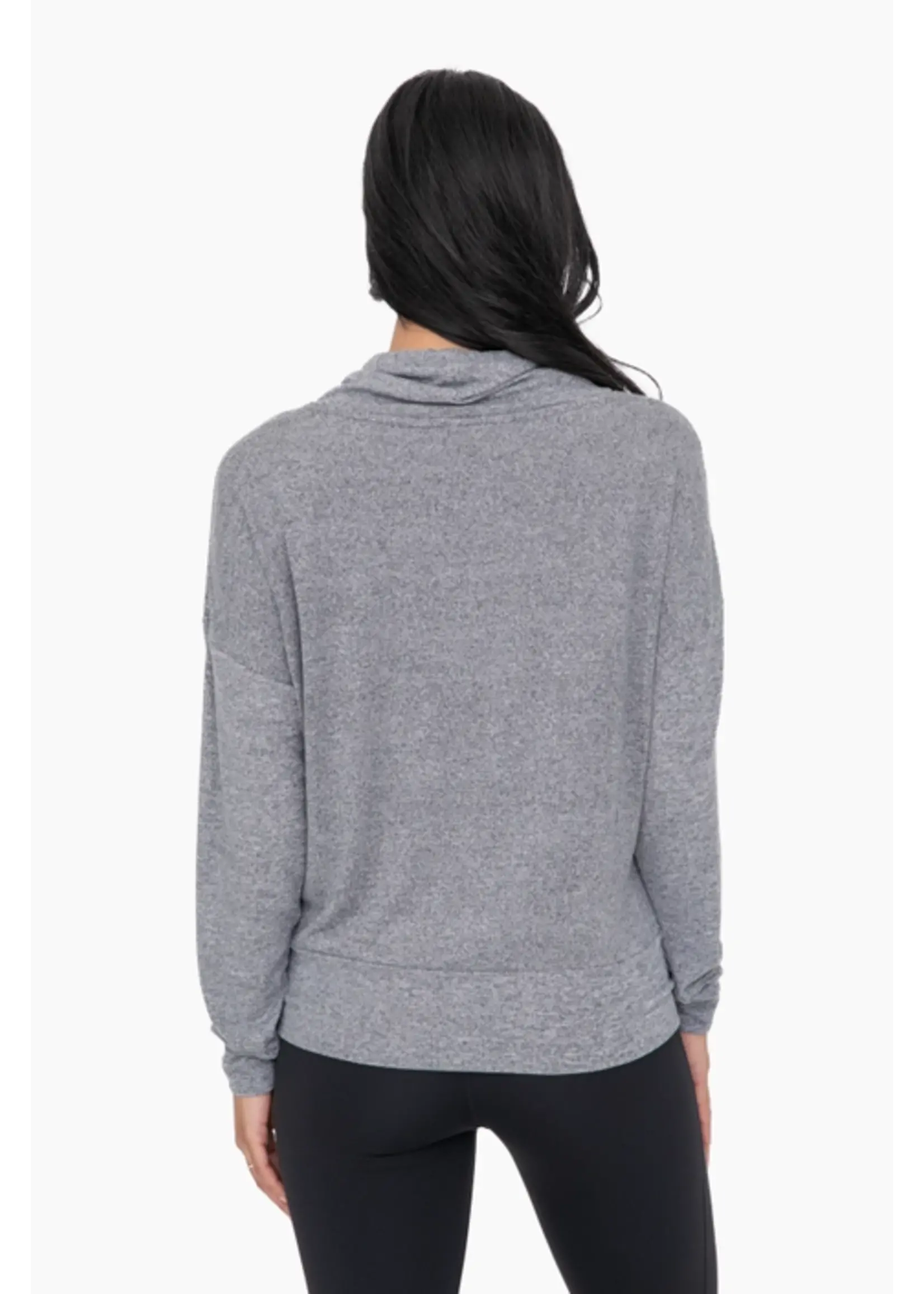 BRUSHED COWL NECK LOUNGE PULLOVER