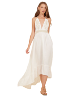 HALTER MAXI DRESS W/ EMBROIDERY