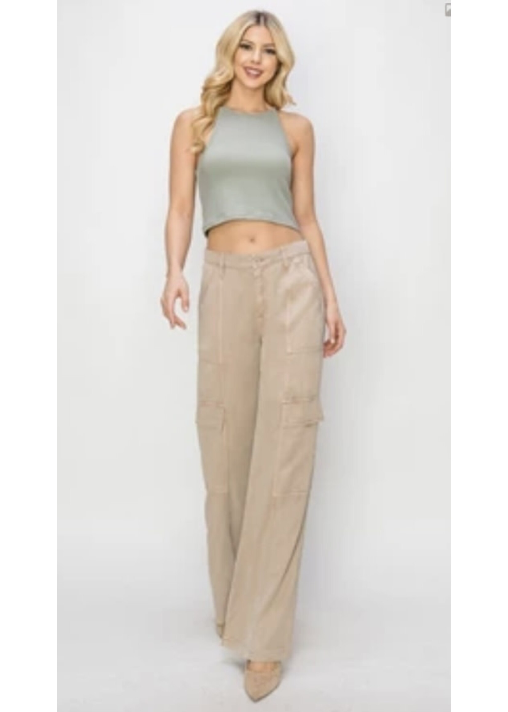 TAUPE TENCEL CARGOS