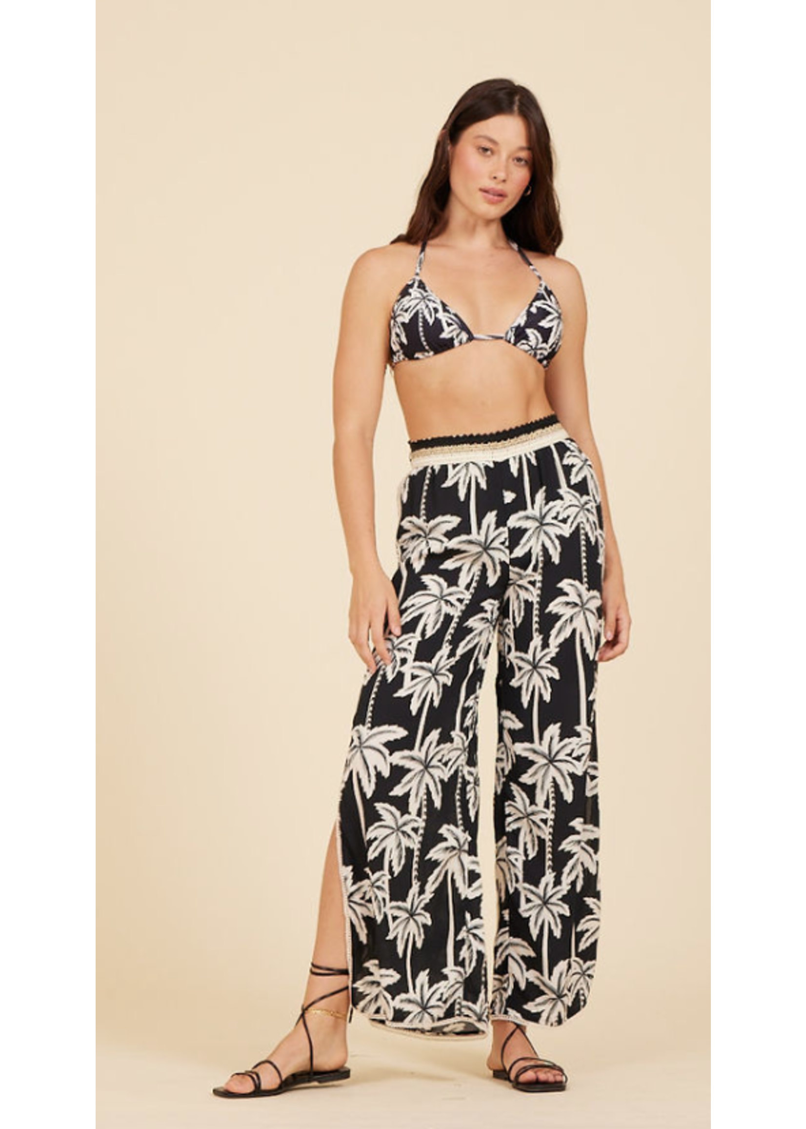 FESTIVAL PALM PRINT PANT