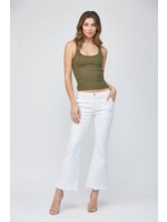 WHITE CARGO FLARE JEANS