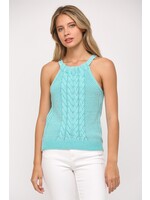 WASHED CABLE KNIT SWEATER TANK