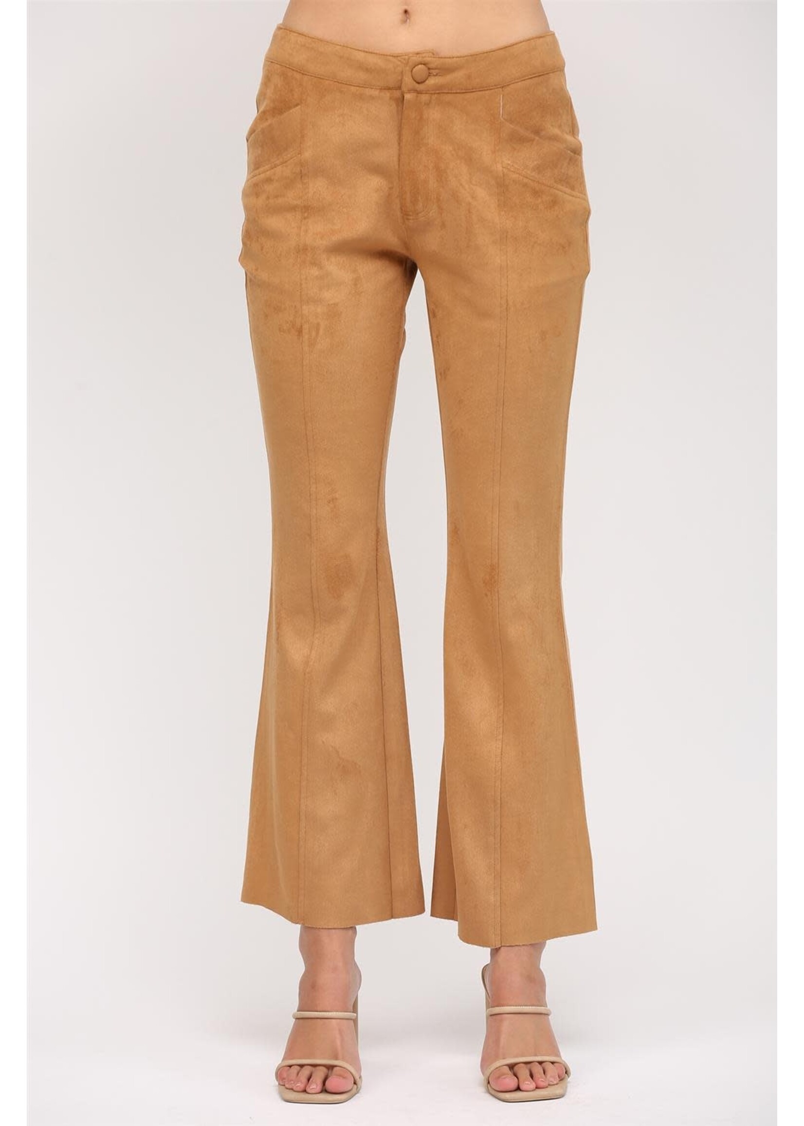 CAMEL SUEDE PANTS