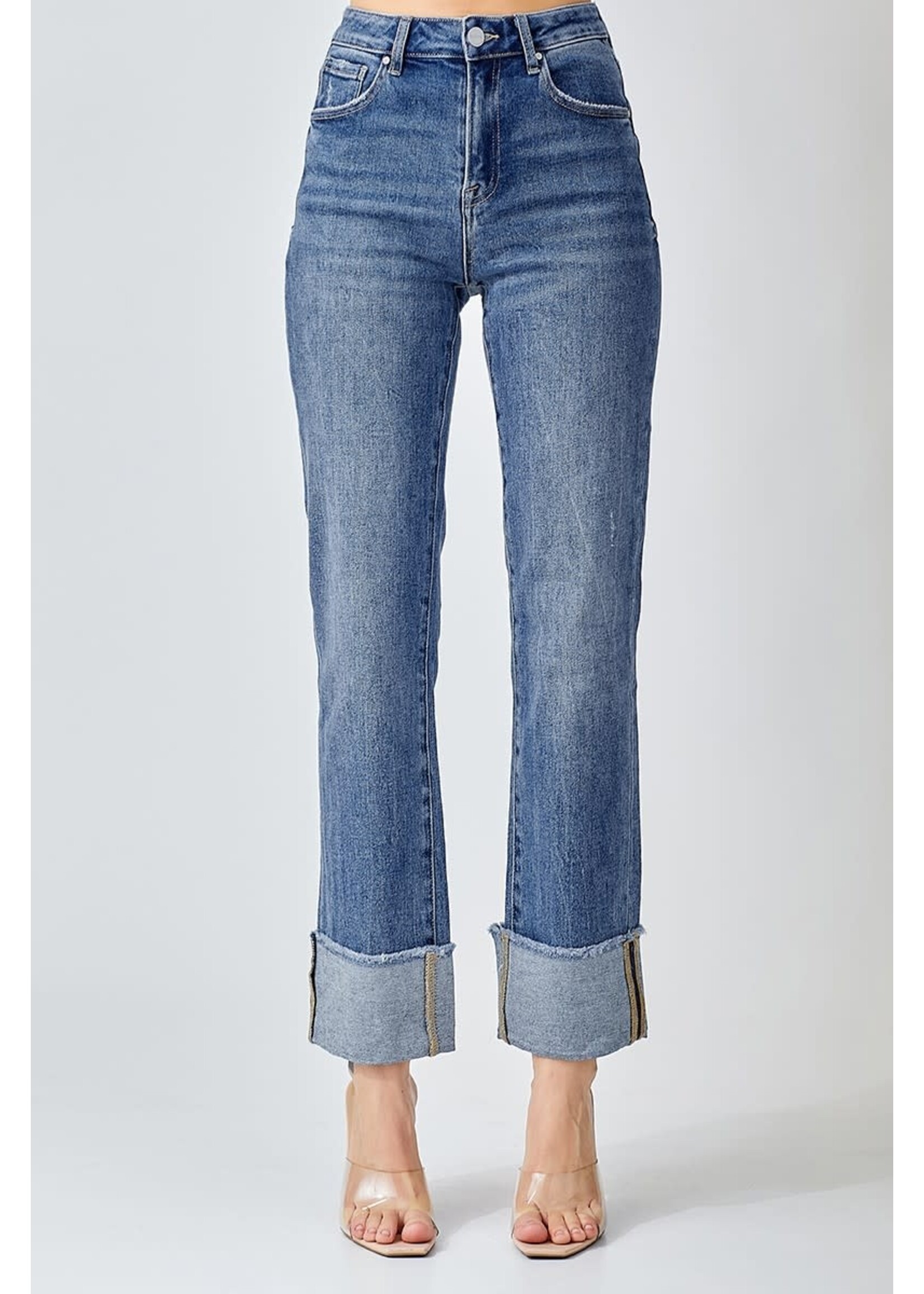 DARK HR CUFFED RELAXED JEANS