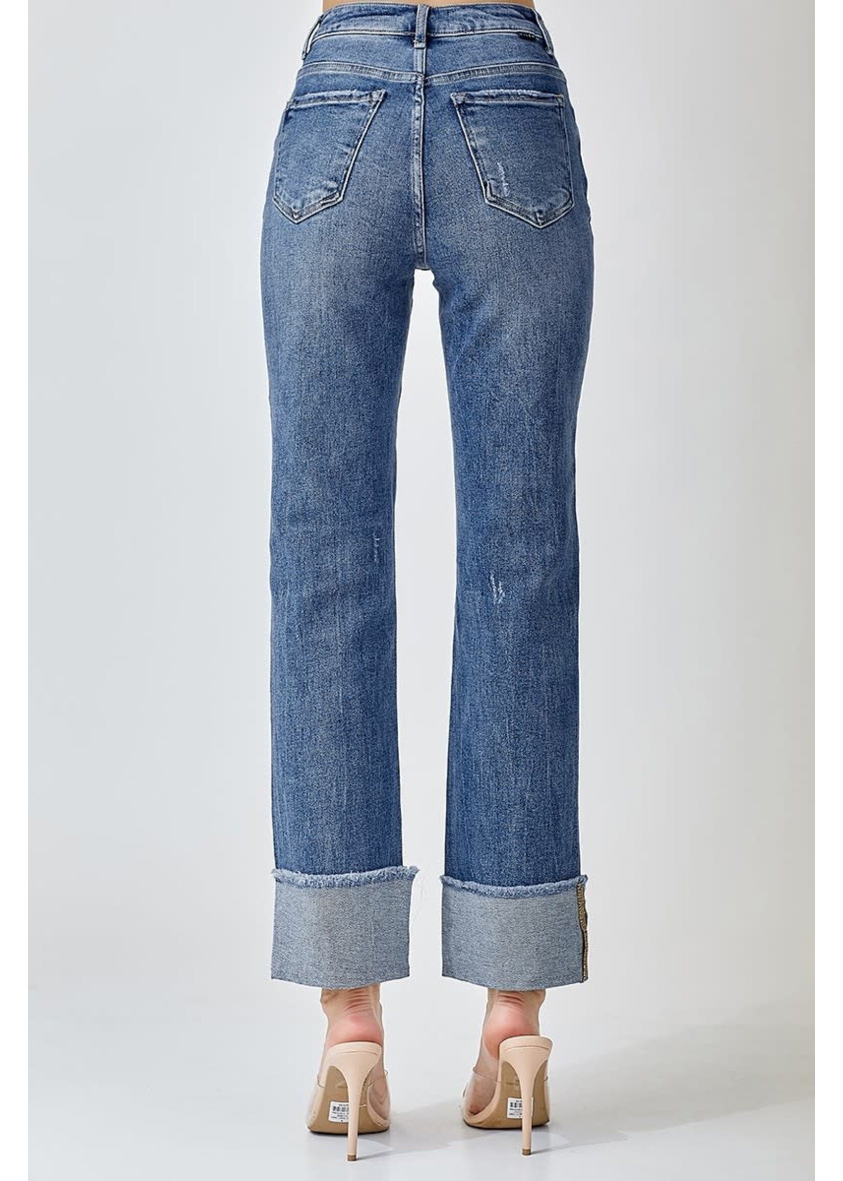 DARK HR CUFFED RELAXED JEANS