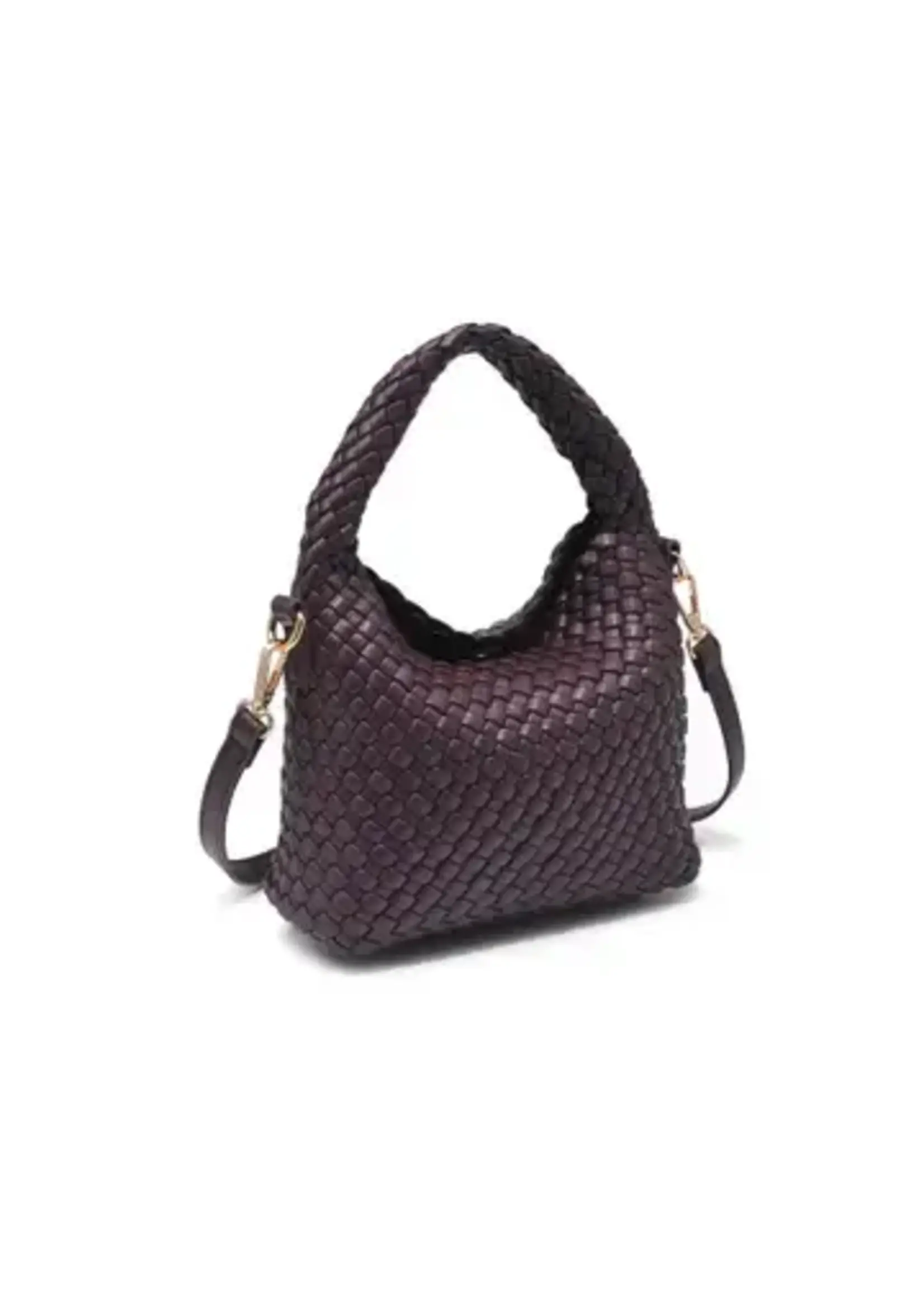 JESSAMINE WOVEN VEGAN LEATHER CROSSBODY