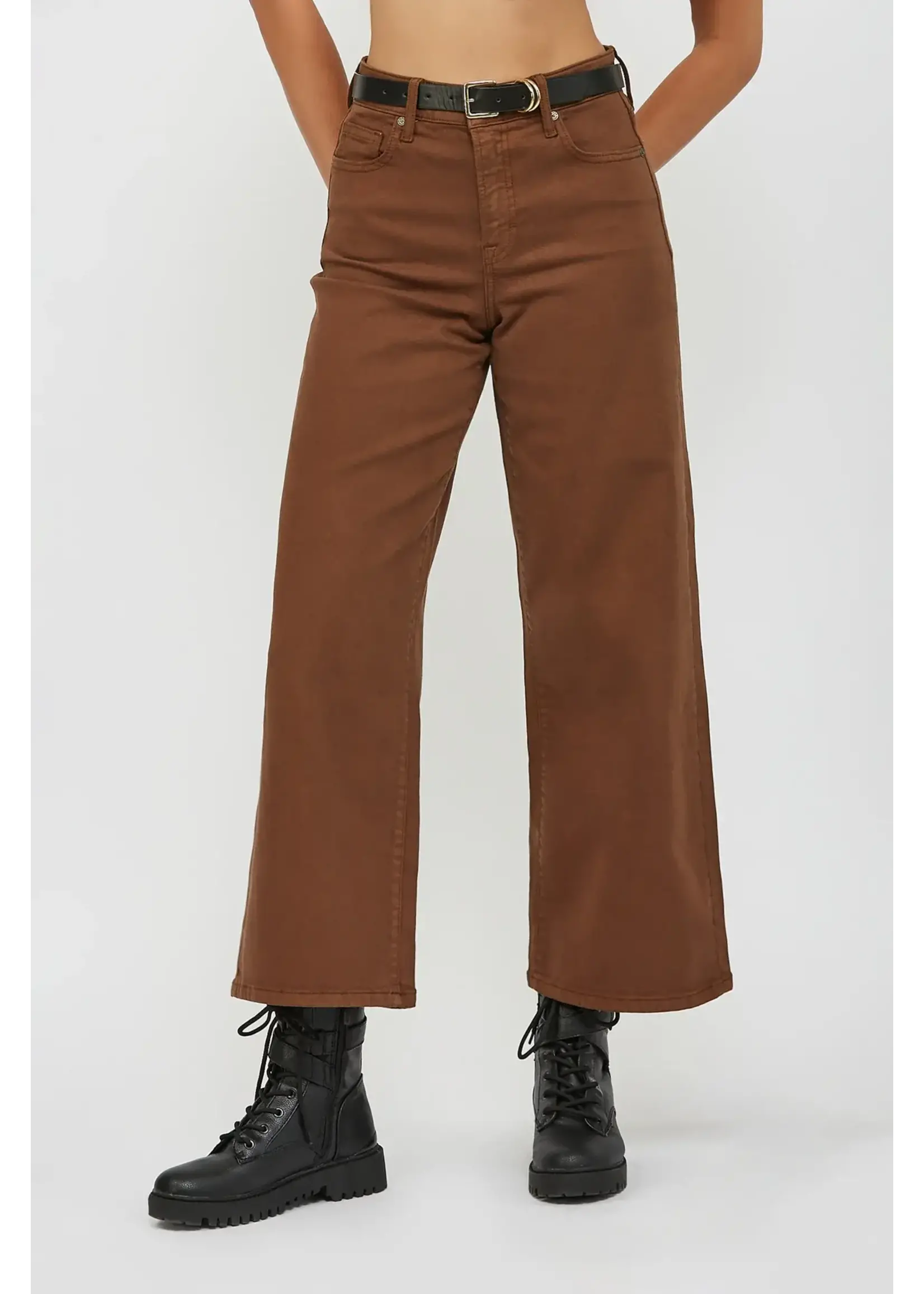 CHESTNUT COLORED WIDE LEG JEANS