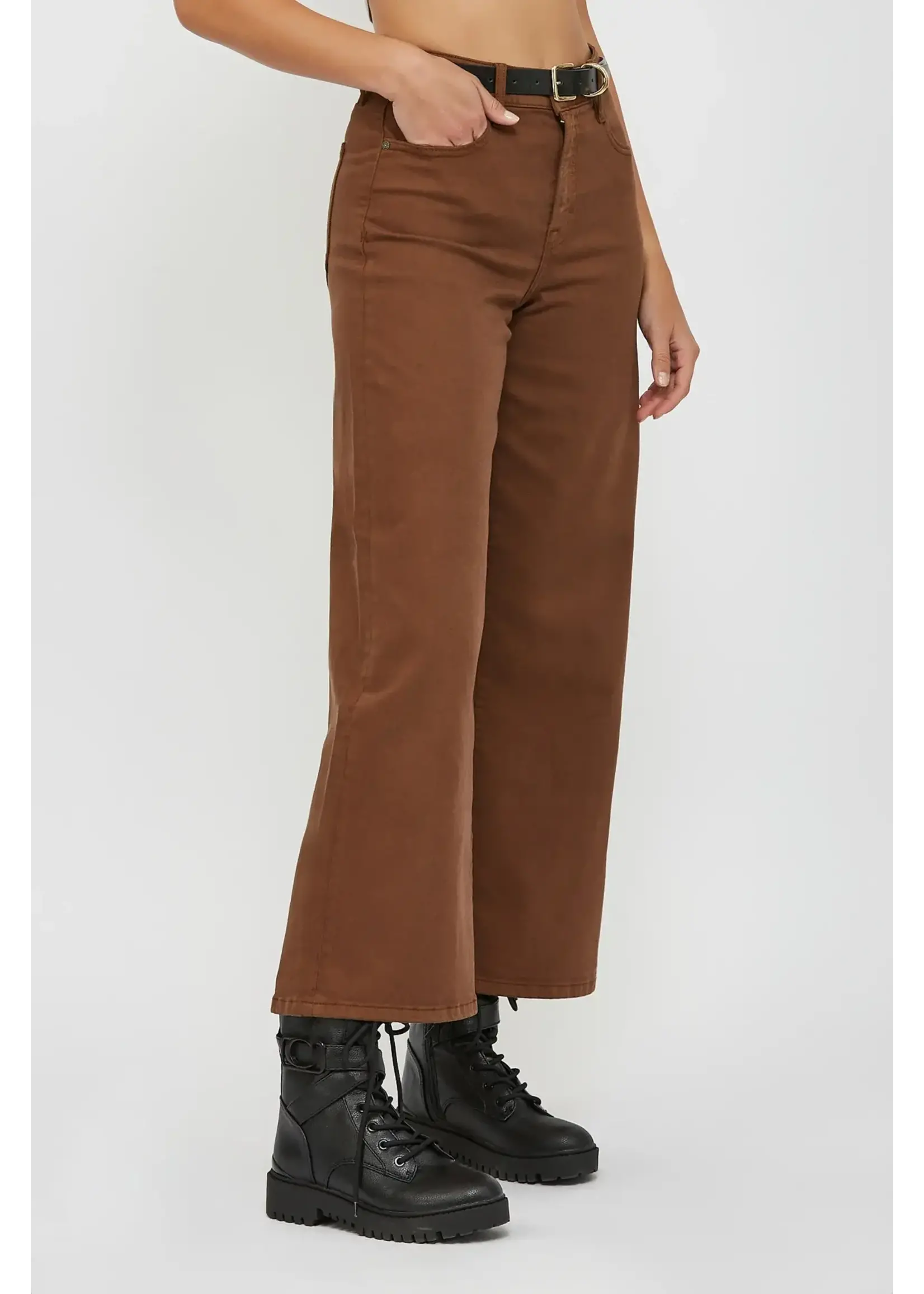 CHESTNUT COLORED WIDE LEG JEANS