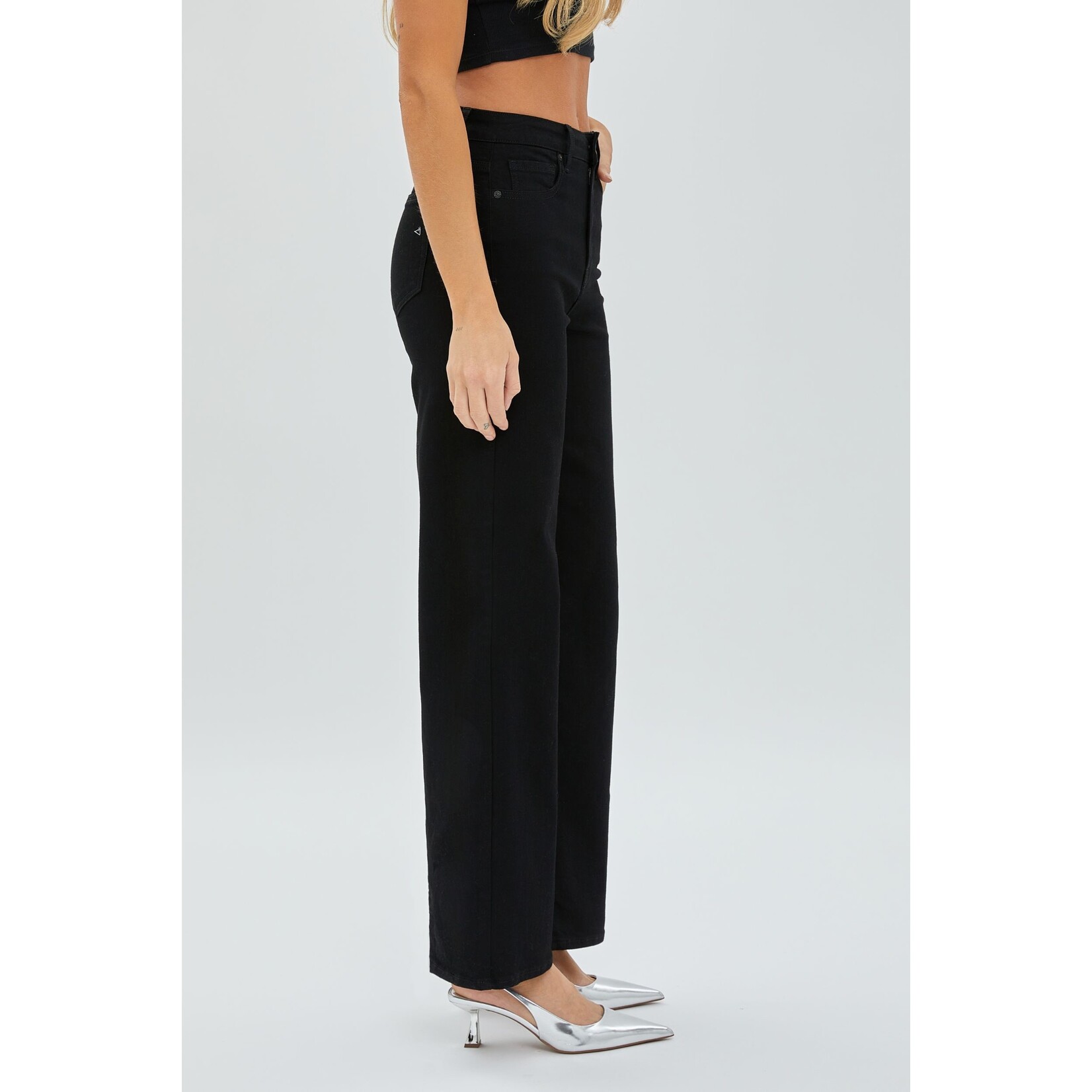 JET BLACK CLEAN STRETCH STRAIGHT LEG JEAN