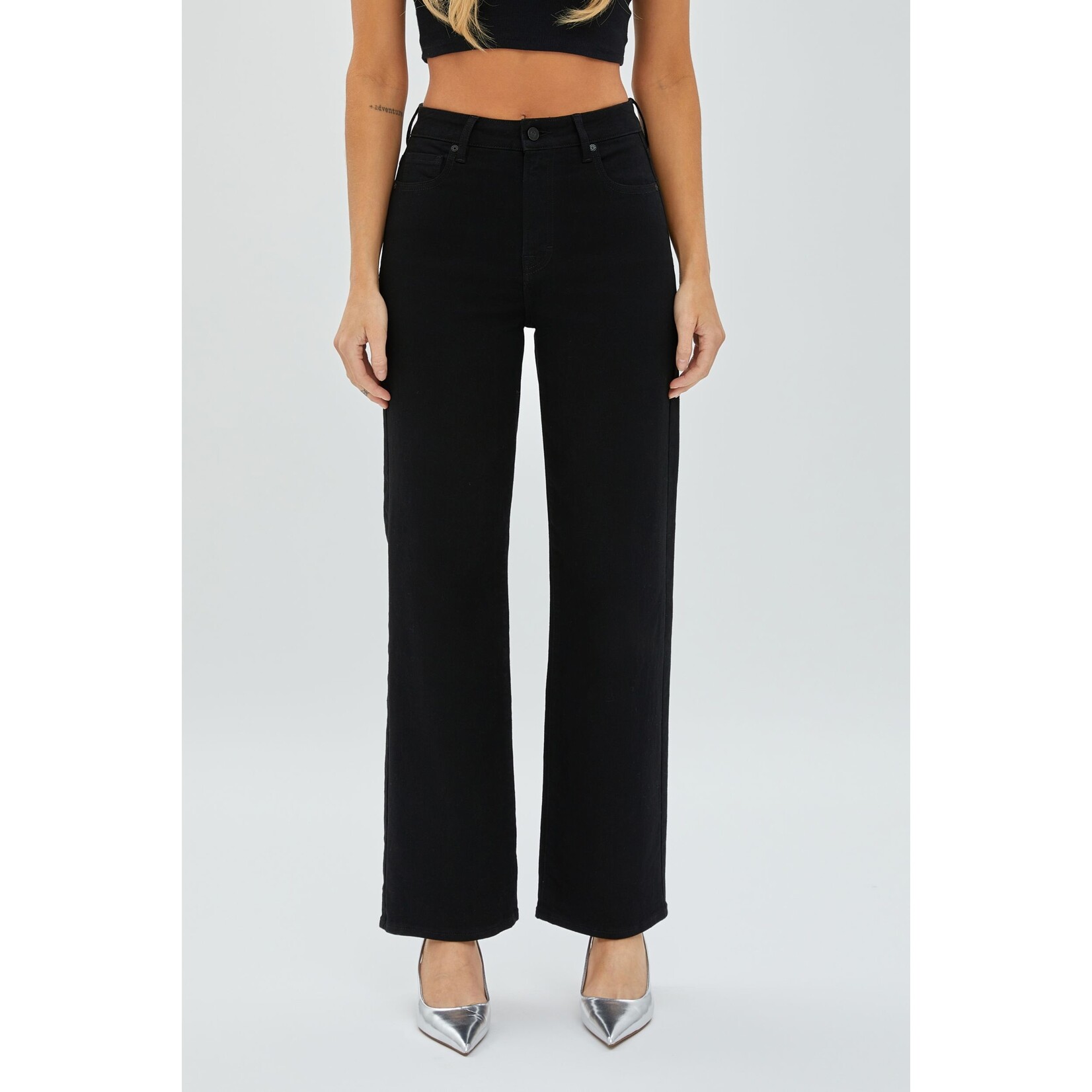 JET BLACK CLEAN STRETCH STRAIGHT LEG JEAN
