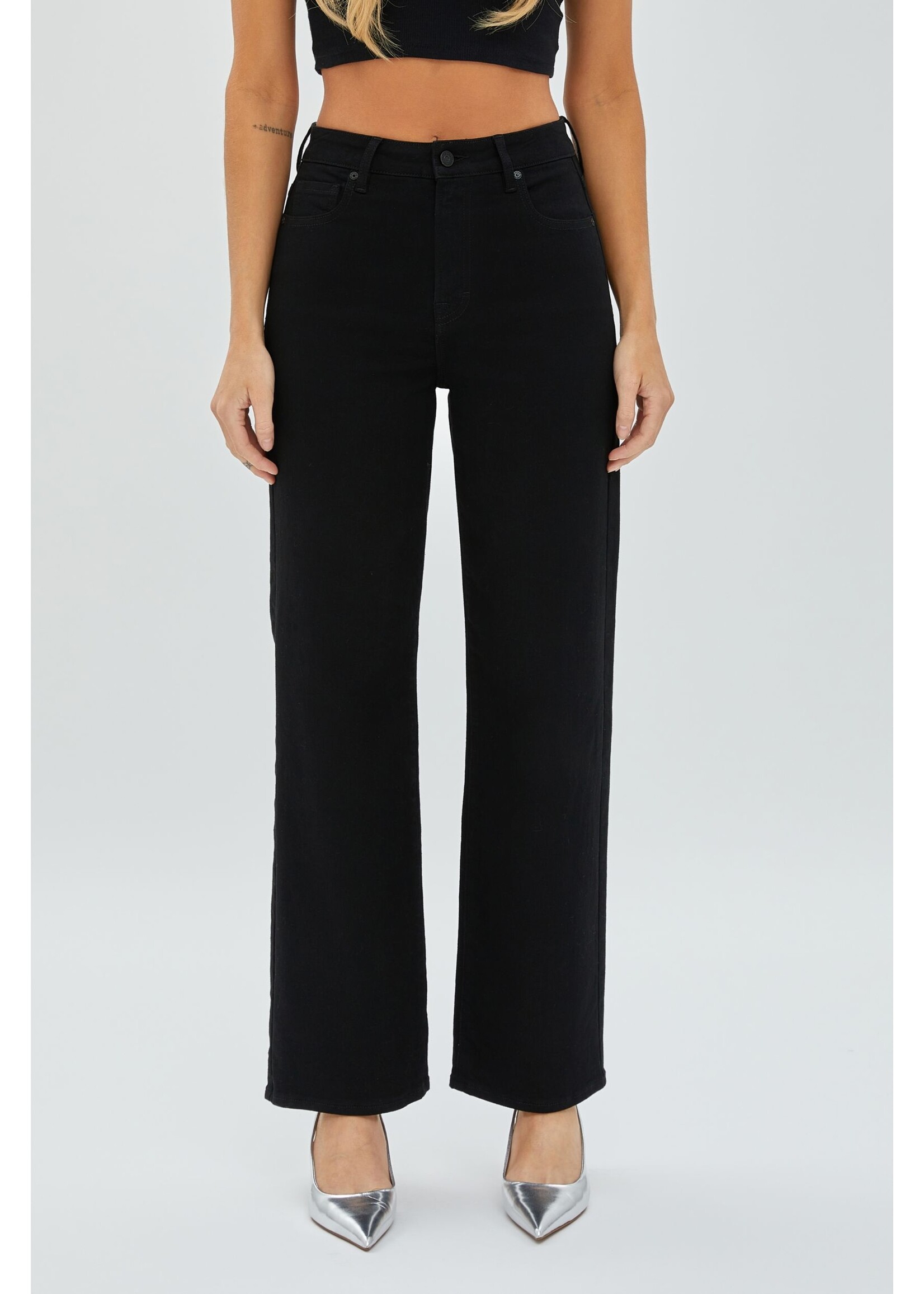 JET BLACK CLEAN STRETCH STRAIGHT LEG JEAN