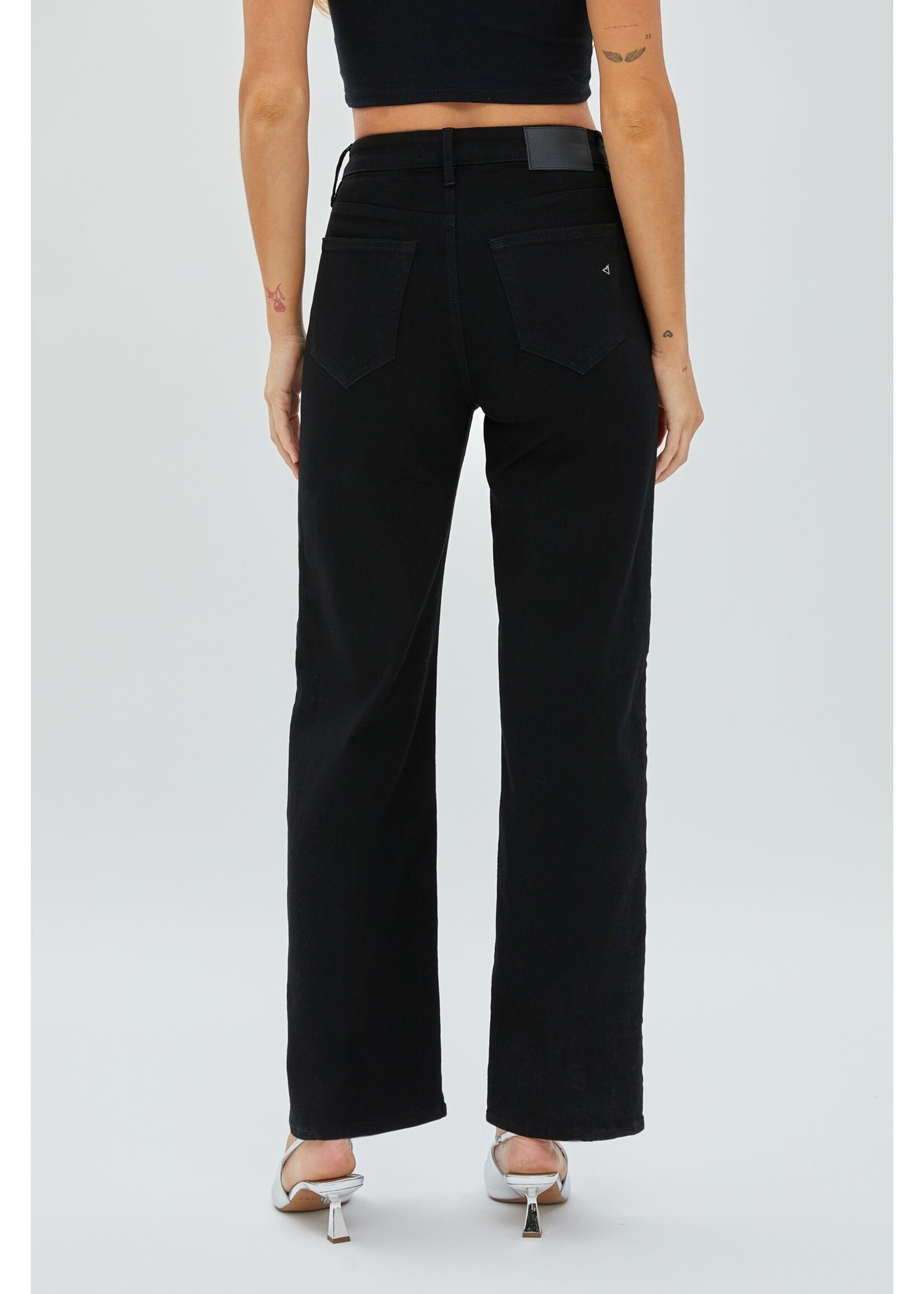 JET BLACK CLEAN STRETCH STRAIGHT LEG JEAN