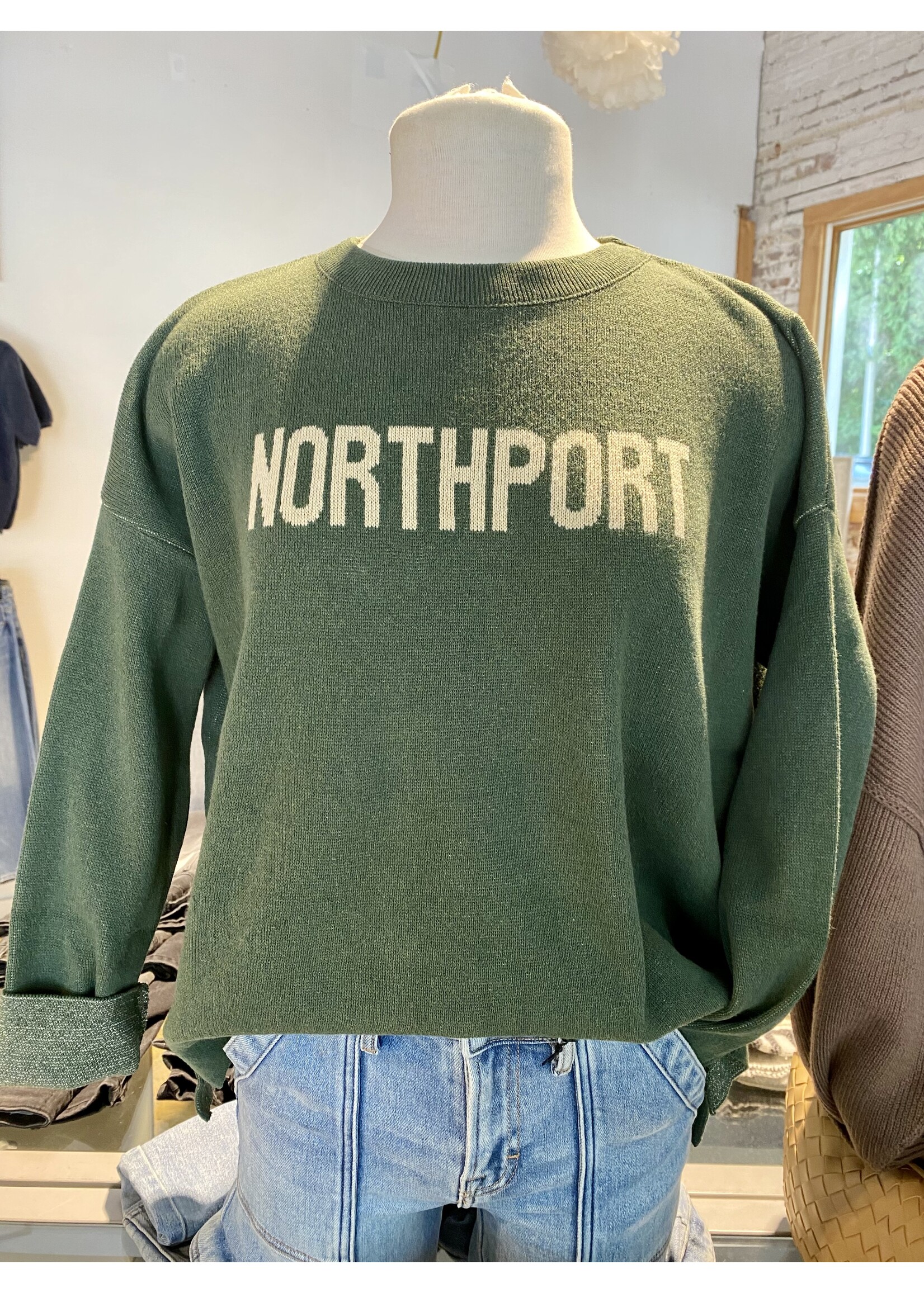 NORTHPORT SWEATER WITH ANCHOR ON BACK