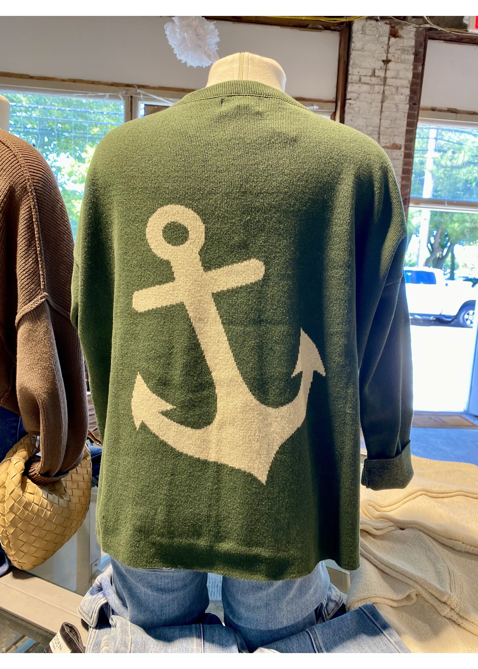 NORTHPORT SWEATER WITH ANCHOR ON BACK