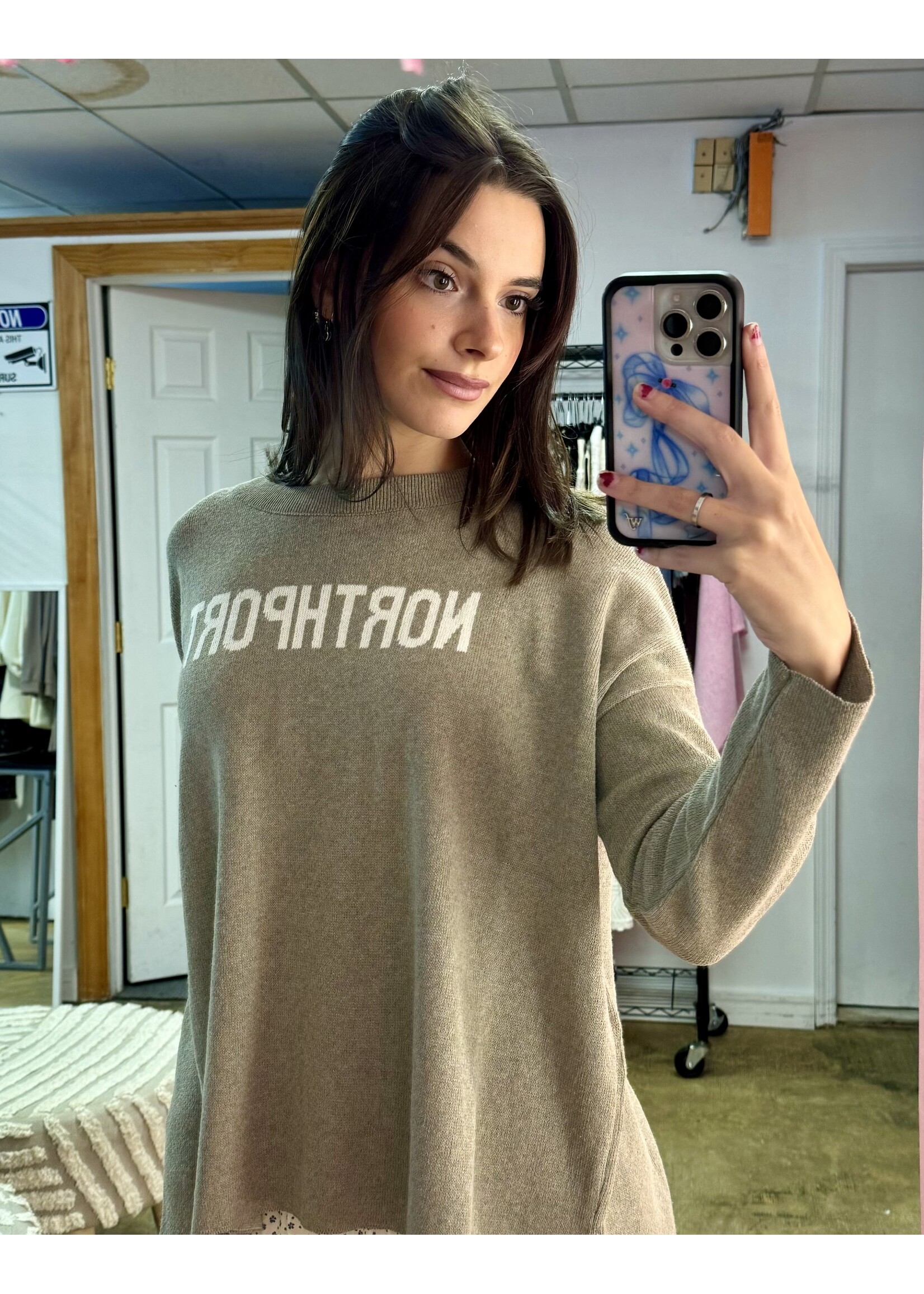 NORTHPORT SWEATER WITH ANCHOR ON BACK