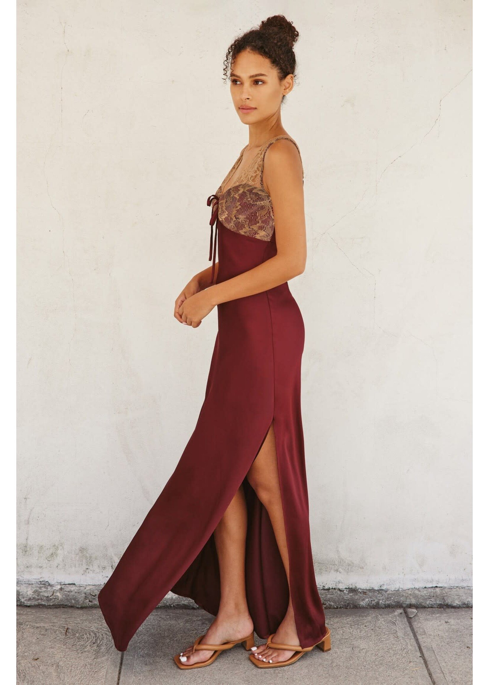 SATIN MAXI DRESS