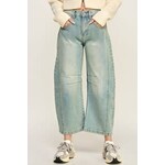 miss love MID-RISE BARREL JEANS