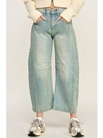 miss love MID-RISE BARREL JEANS