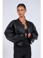 LEATHER BOMBER JACKET