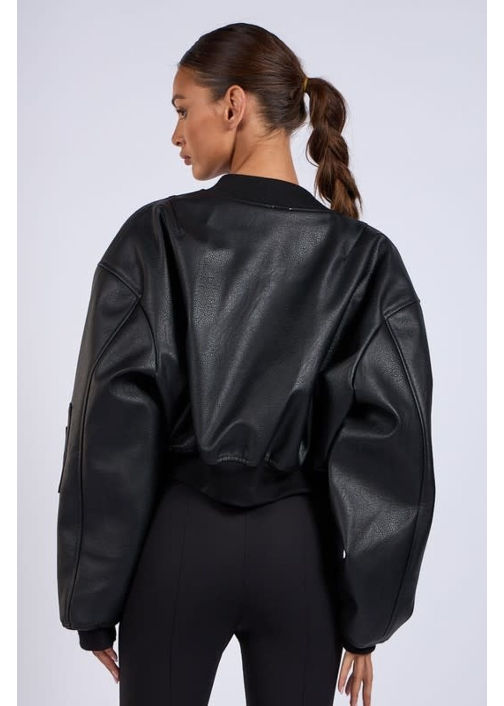 LEATHER BOMBER JACKET
