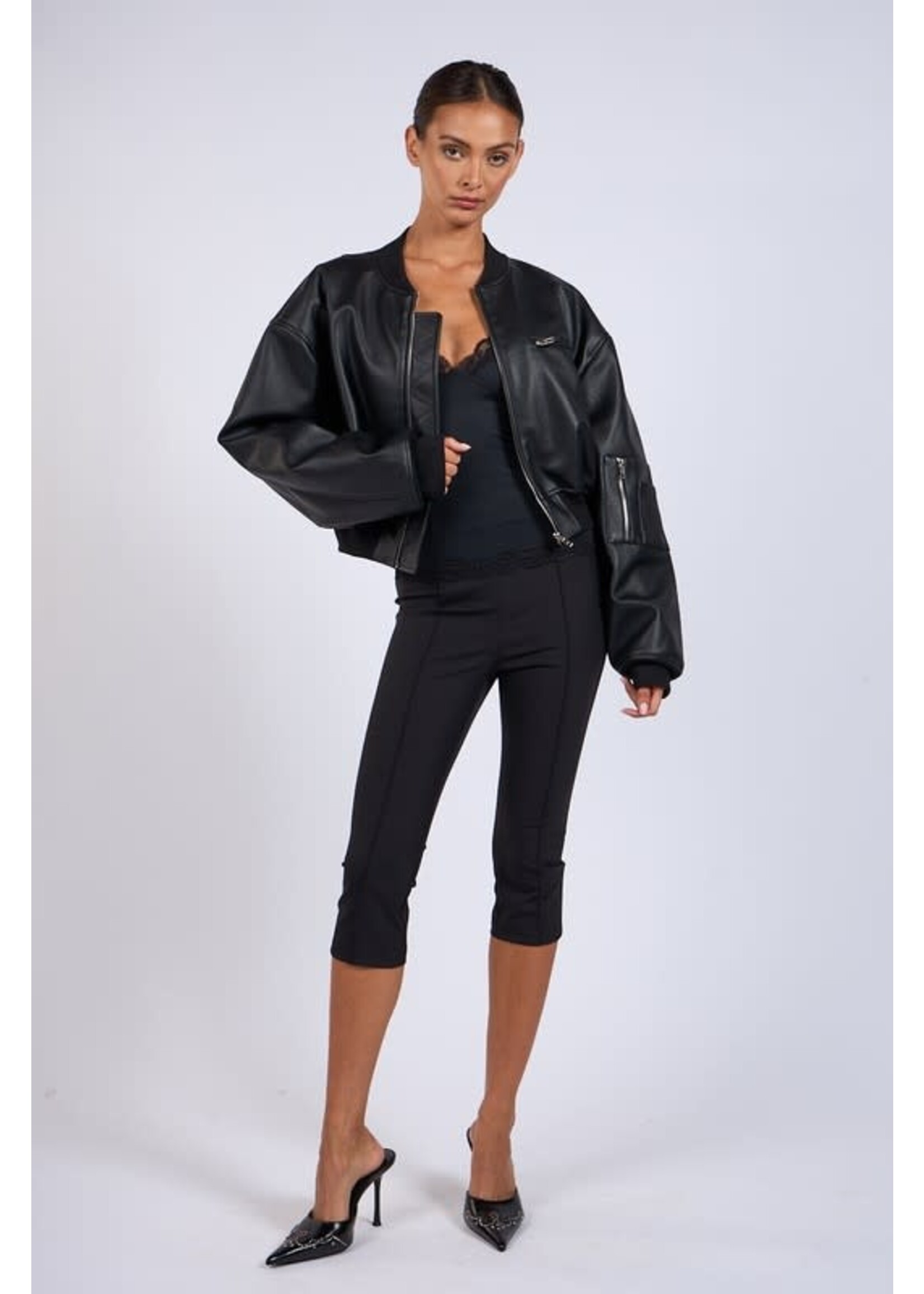 LEATHER BOMBER JACKET