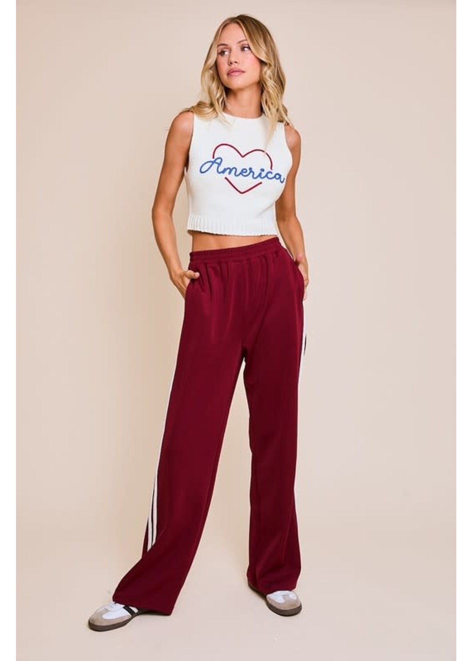 SP2311 WIDE LEG TRACK PANTS - Bohemiac Boutique SP2311 WIDE LEG TRACK PANTS - Bohemiac Boutique