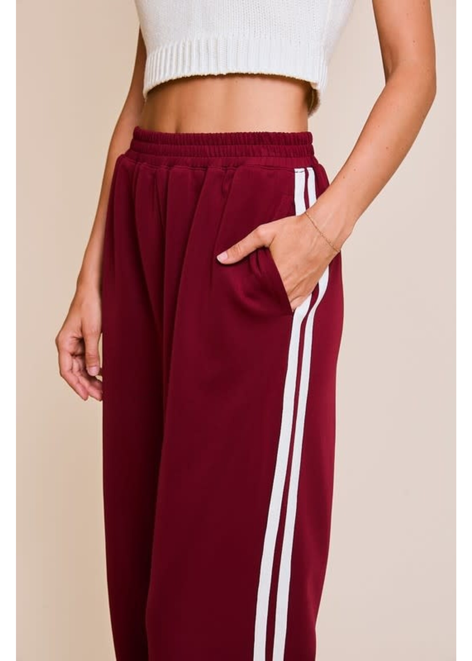 SP2311 WIDE LEG TRACK PANTS - Bohemiac Boutique SP2311 WIDE LEG TRACK PANTS - Bohemiac Boutique