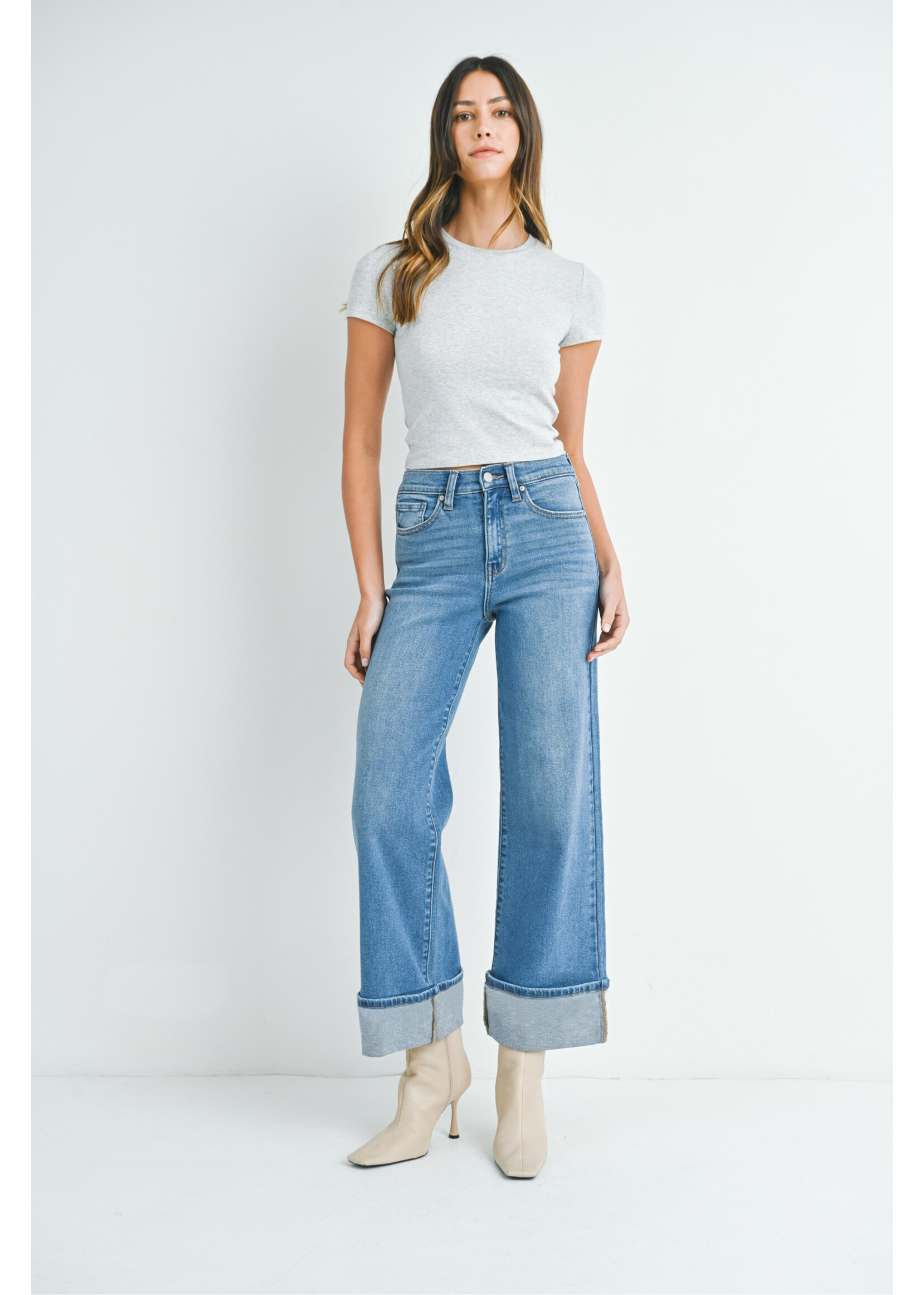 CUFFED PALAZZO JEAN