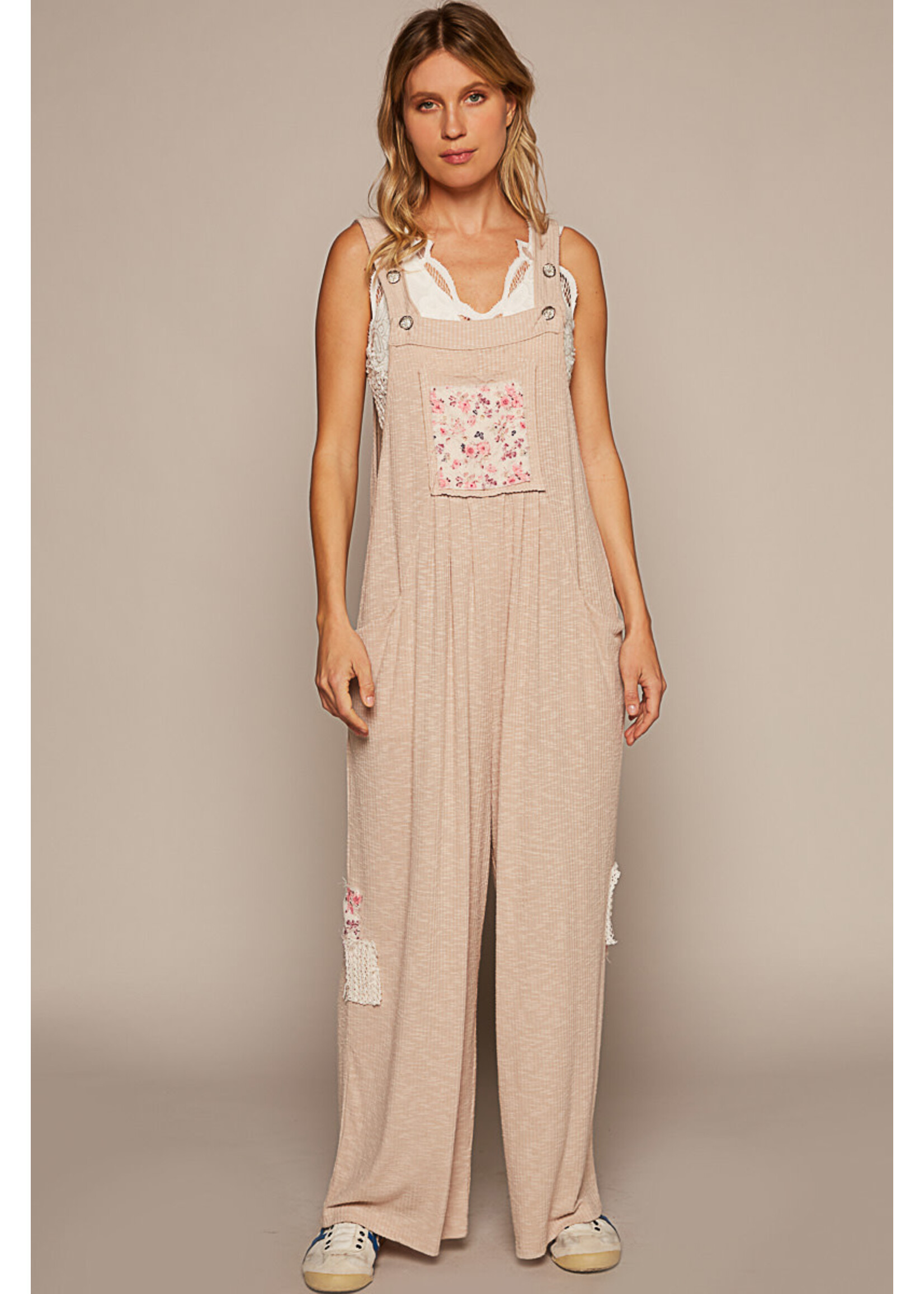 SOFT RIBBED OVERALL JUMPSUIT
