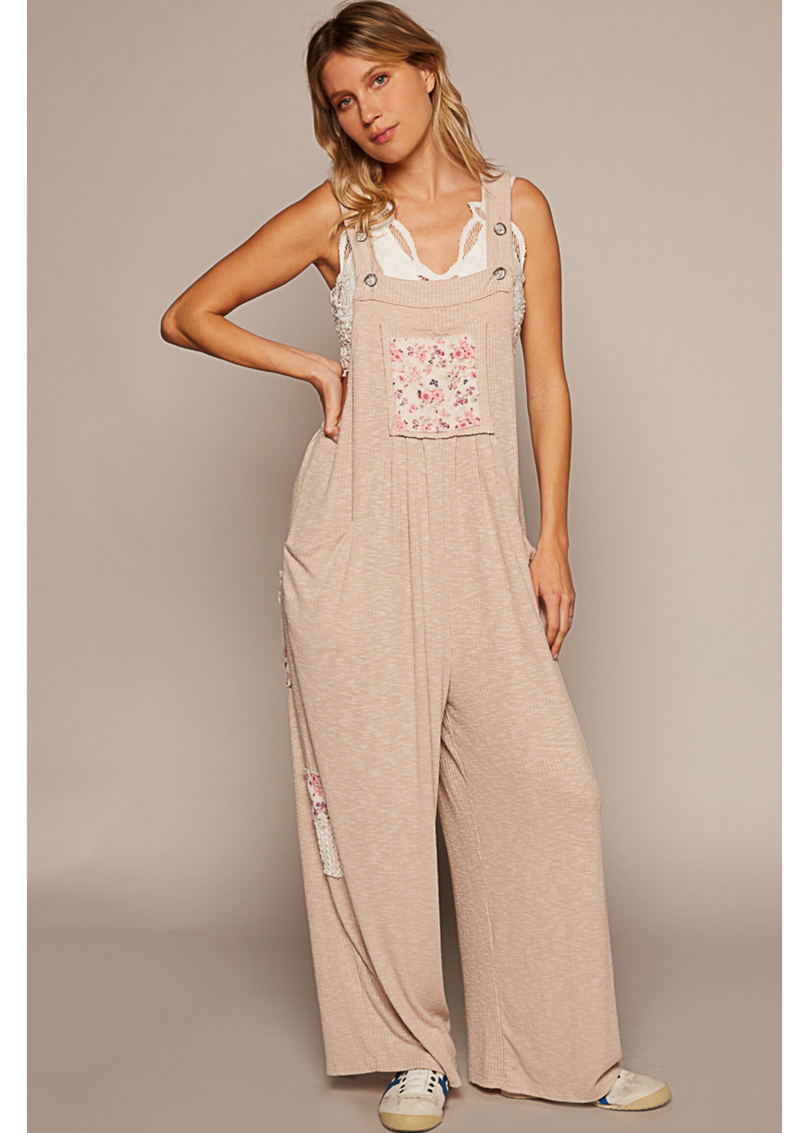 SOFT RIBBED OVERALL JUMPSUIT