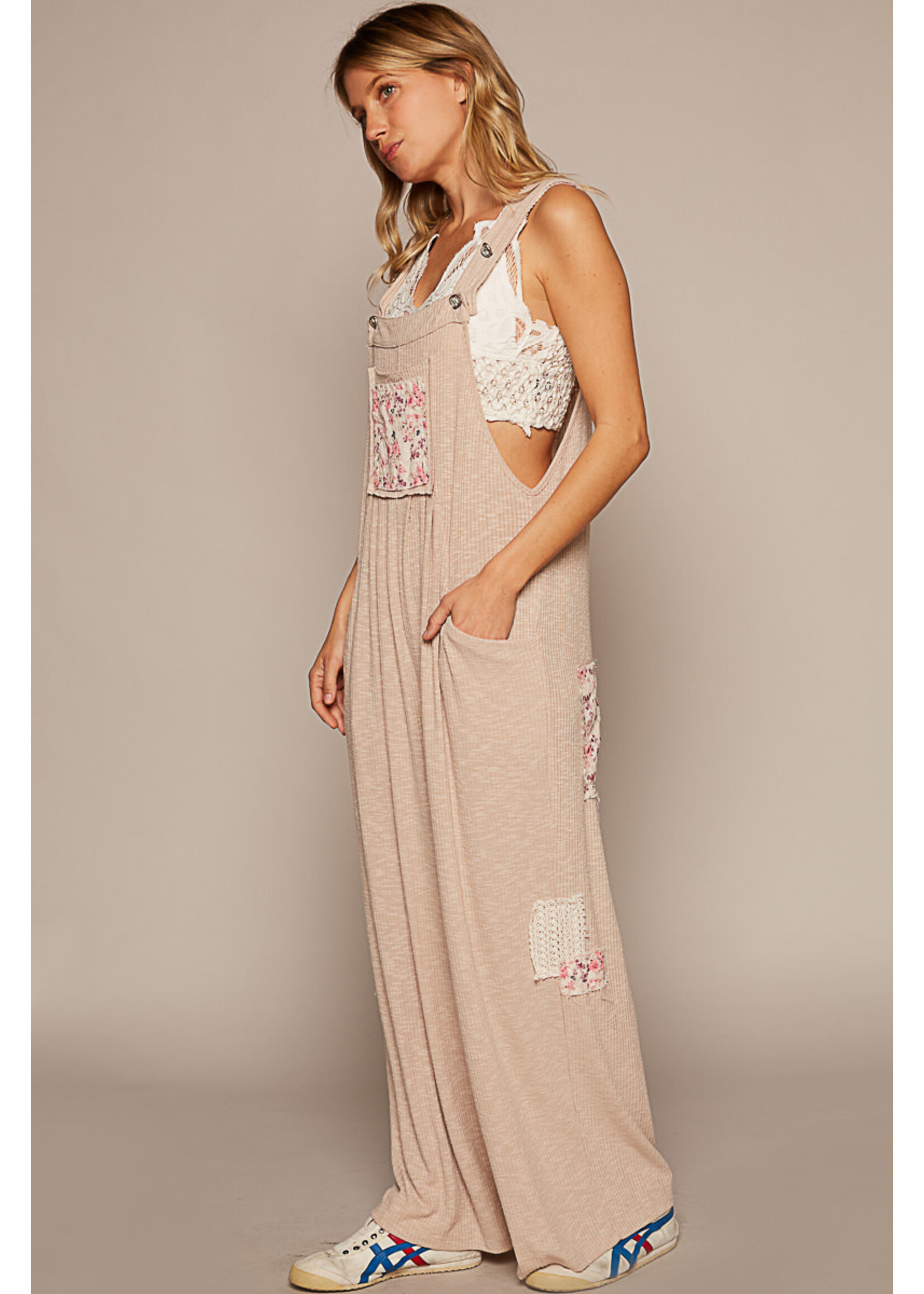SOFT RIBBED OVERALL JUMPSUIT