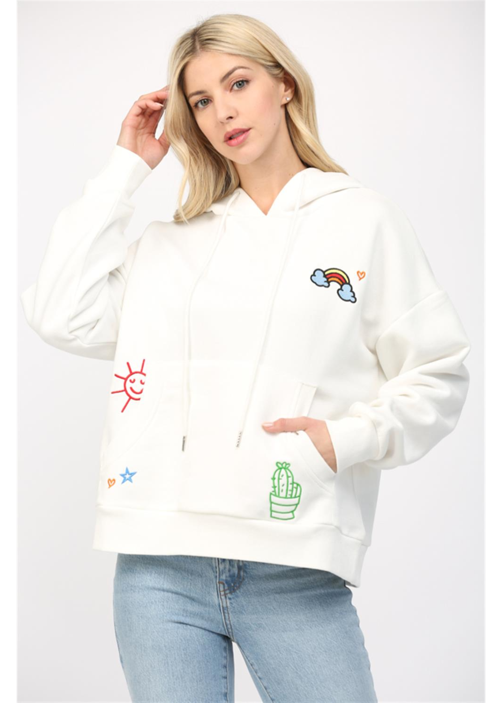 EMBELLISHED HOODIE SWEATSHIRT