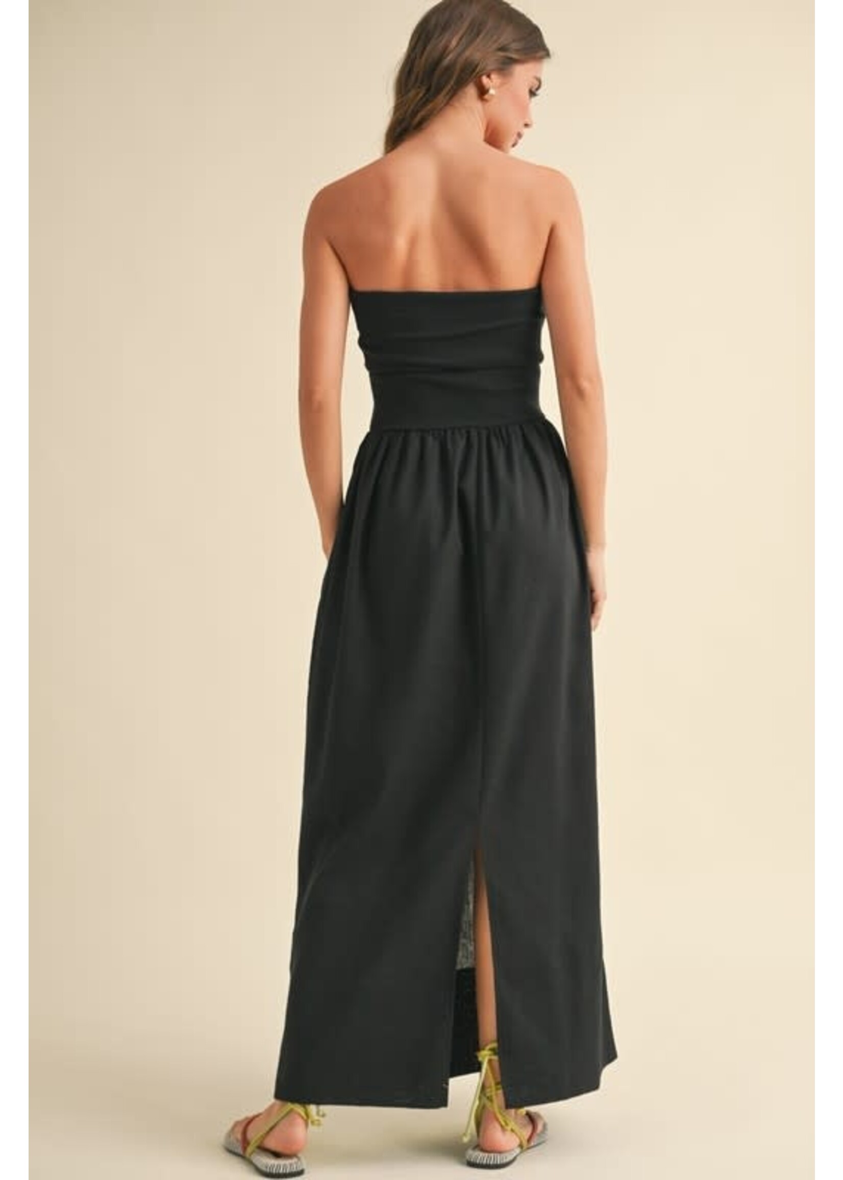 SOFT RIBBED KNIT LINEN DRESS