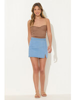 STRETCH DENIM MINI SKORT