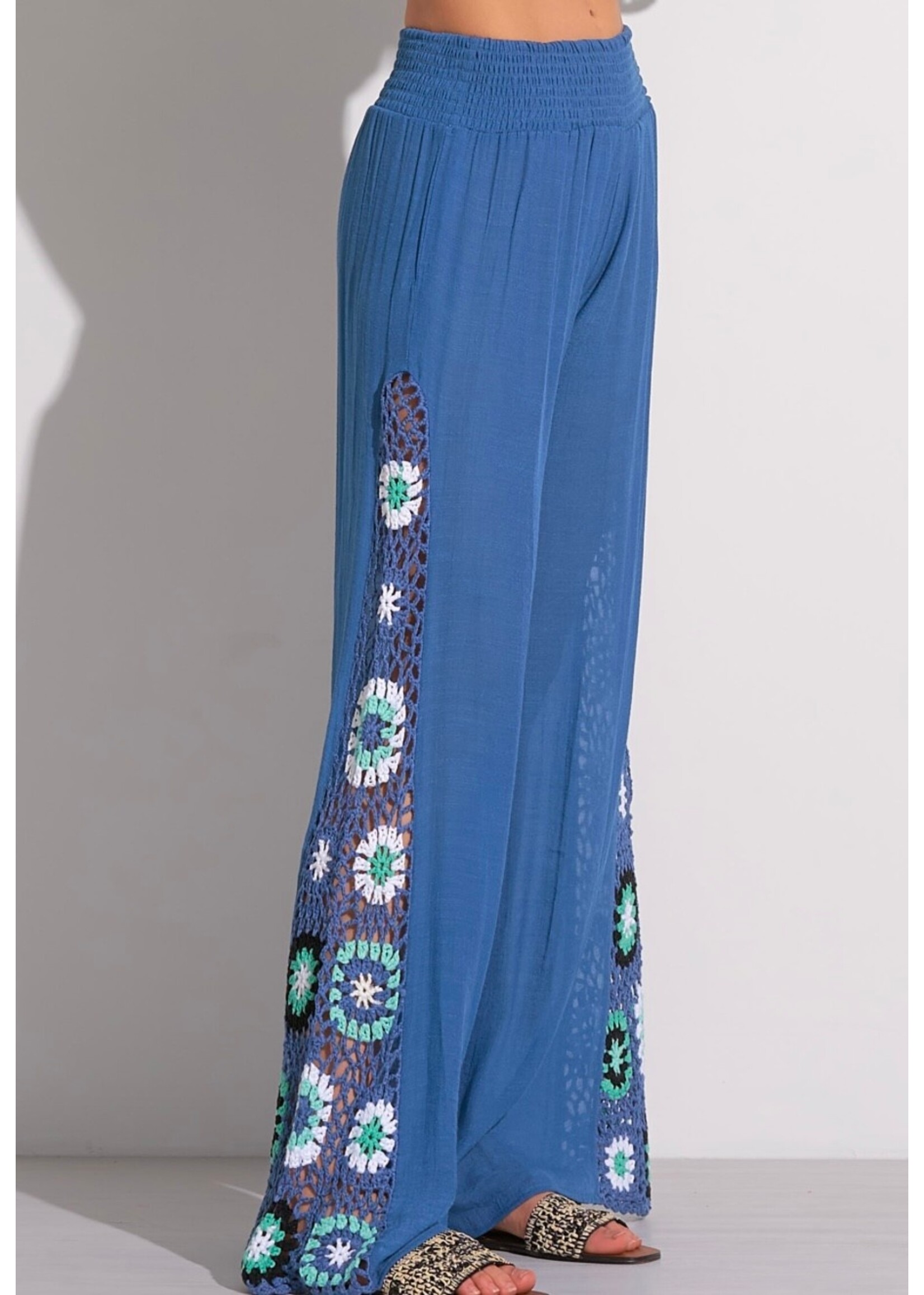 BLUE CROCHET PANT