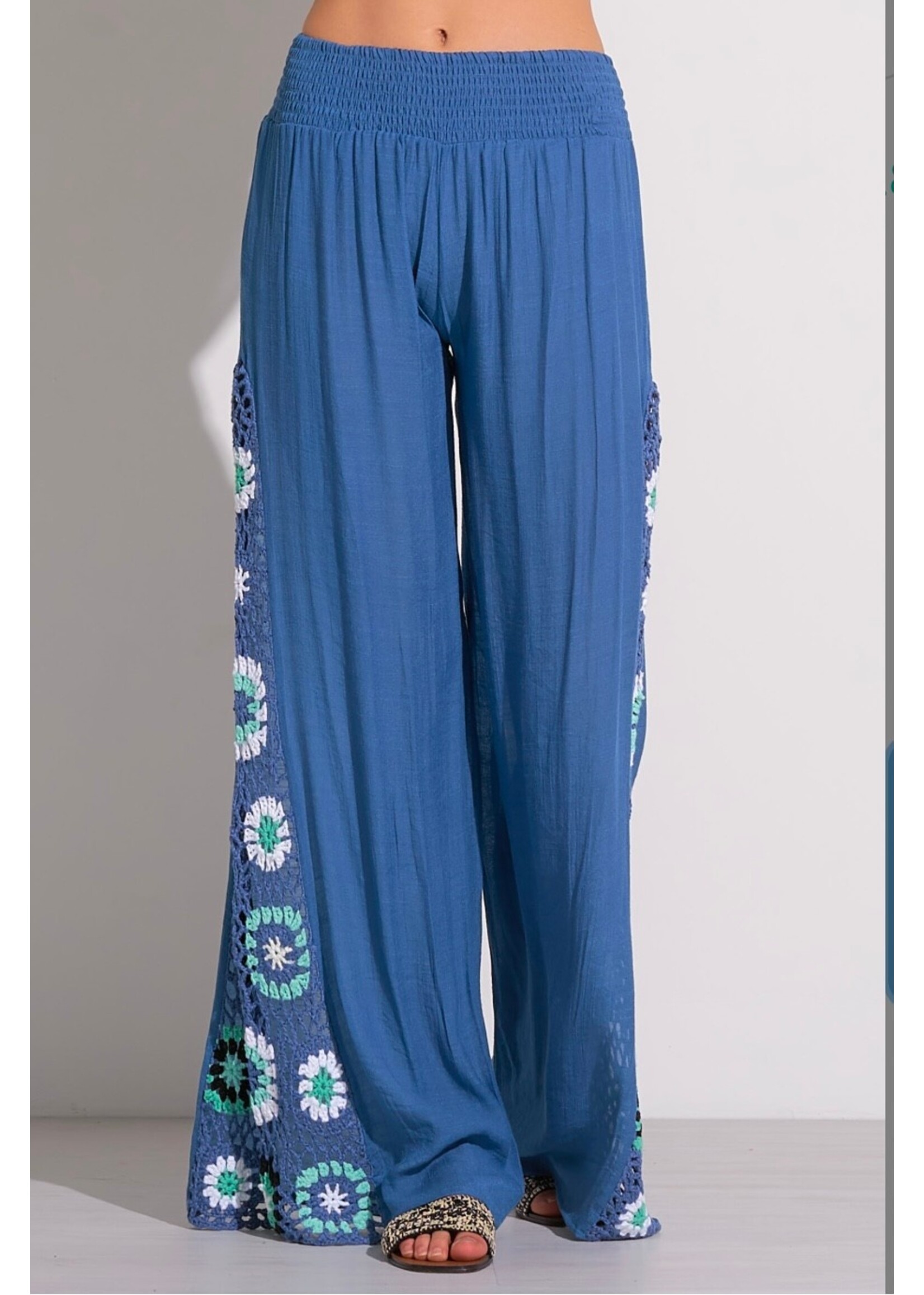 BLUE CROCHET PANT