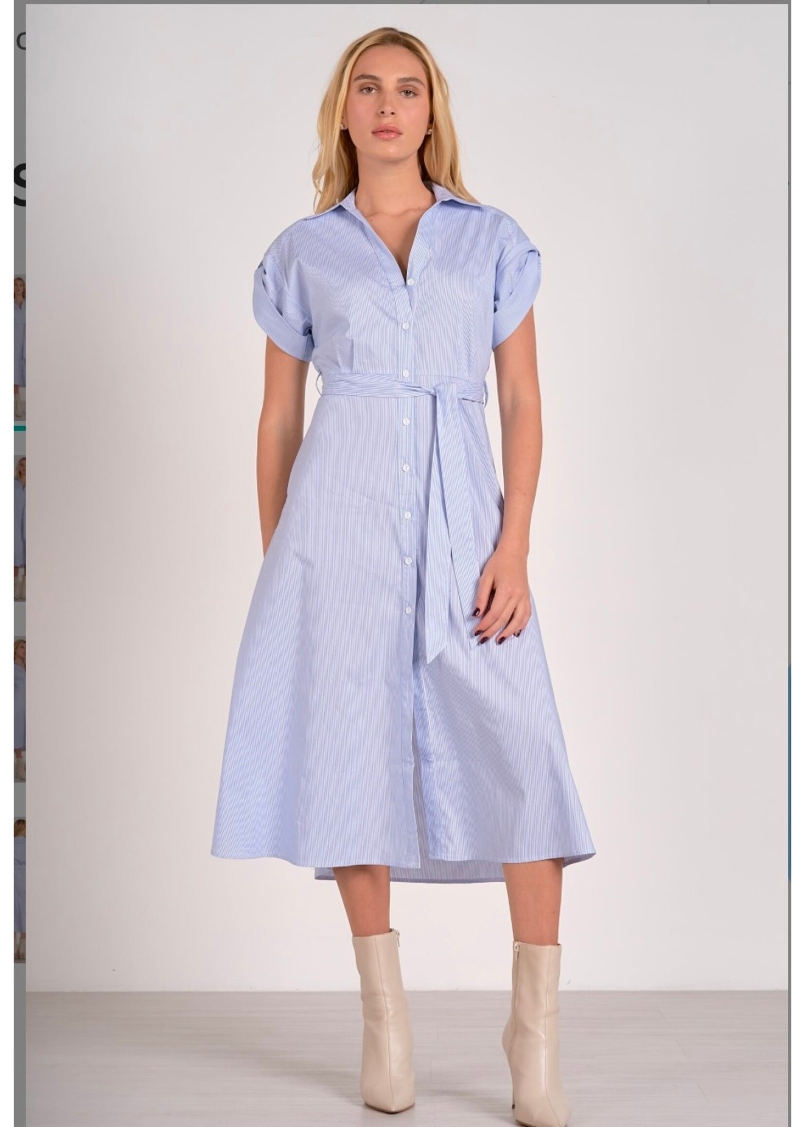 MIDI COLLARED DRESS