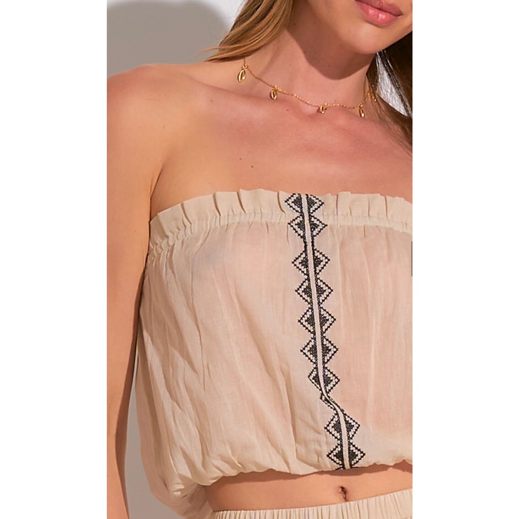 elan CROPPED STRAPLESS TOP
